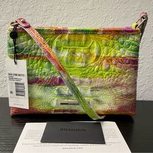 Brahmin DELIGHT MELBOURNE Leather LORELEI PURSE W/Front & Back EYE MEDALLIONS